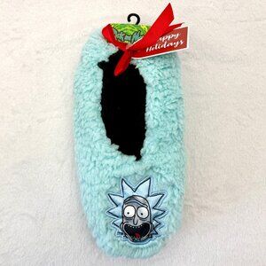 Rick & Morty Fuzzy Slippers Size Men 6-12 Rick Sanchez New w/Holiday Tag